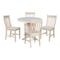 International Concepts 36 in.Round Extension Dining Table with 12 in.Leaf and 4 Dining Chairs in Unfinished - 5 Piece Set K-36RXT-23B-C61-4 - alternate 1